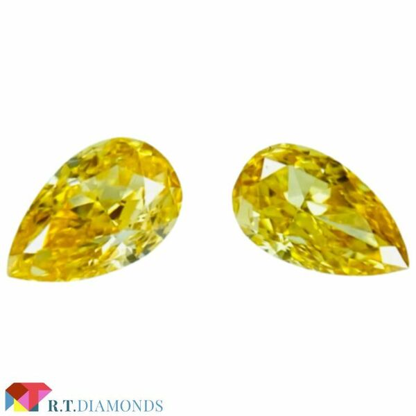 FANCY INTENSE ORANGY YELLOW 0.088ct＆0.101ct/PS/RT2230/CGL