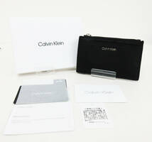 GN-1522《カードケース》CK/CALVIN KLEIN/カルバンクライン★パスケース カード収納 小銭入れ★レザー★黒/ブラック系★_画像1