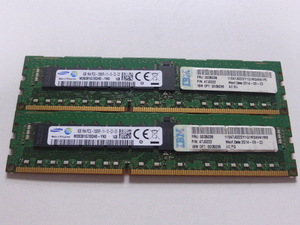 メモリ サーバーパソコン用 低電圧 1.35V Samsung PC3L-12800R(DDR3L-1600R) ECC Registered 8GBx2枚 合計16GB 起動確認済みです