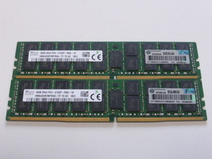 メモリ サーバーパソコン用 1.20V SK hynix PC4-17000P(DDR4-2133P) ECC Registered 16GBx2枚合計32GB 起動確認済です HMA42GR7MFR4N-TF