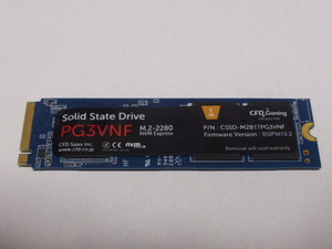 CFD SSD M.2 NVMe Type2280 Gen 4x4 1000GB(1TB) 電源投入回数4回 使用時間1時間 正常100% CSSD-M2B1TPG3VNF 中古品です�@