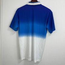 YONEX ヨネックス メンズ 半袖 トップス ポロシャツ スポーツウェア テニスウェア Lサイズ 大きいサイズ 襟付き ロゴ 刺繍 ブルー ホワイト_画像4