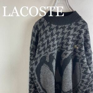 LACOSTEラコステ 千鳥柄ペンギンモックネックセーター M