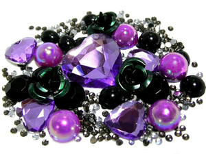  deco parts MIX* Anna Sui color * purple & Monotone *400 bead (CL46)