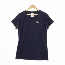 ★adidas アディダス 半袖カットソー レディース サイズM ブラック トップス Tシャツ スポーツ トレーニング ウェア 46211 1BA/41266_画像1