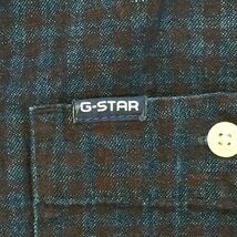 ●美品 G-STAR RAW ジースターロウ CORE BTN SLIM SHIRT長袖チェックスリムフィットシャツ メンズM ネイビーD13438-B293-A183 1AB/41305_画像3