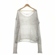 ★Abercrombie＆Fitch アバクロンビー&フィッチ 長袖 ニットトップス レディースXS/S グレー ゆる編み ショート丈 150045140 1BA/40775_画像1