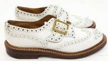 ◆Tricker's トリッカーズ WHITE ANILINE MONK STRAP BROUGE モンクストラップ シューズ メンズUK7-5 25.5cm程度 ホワイト M6485 5AC/88584_画像4