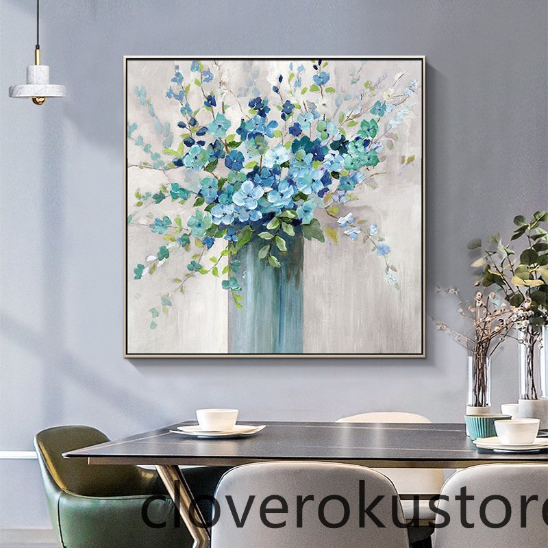 Extremely beautiful, purely hand-painted painting, flowers, reception room hanging, entrance decoration, hallway mural, Painting, Oil painting, Nature, Landscape painting