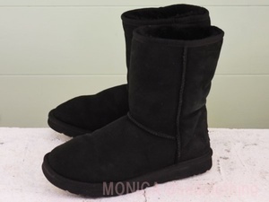 MK421◆レディース【UGG オーストラリア】ムートンブーツ 黒 ブラック 24.5cm