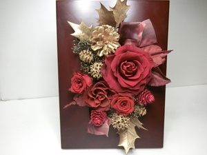  new goods preserved flower final product frame length :18cm×25cm arrange ornament establish .. red Gold gift shipping 80 size 