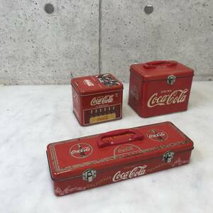【送料無料】Coca Cola コカコーラ レトロ ブリキボックス3点セット ヴィンテージ I822-5