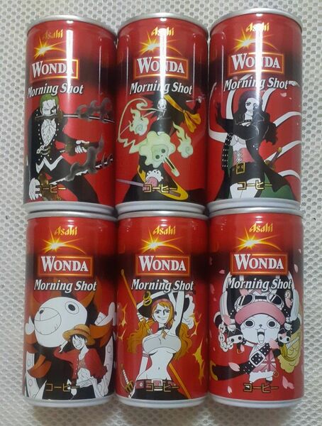 【空き缶】ワンダ×ワンピースコラボ缶モーニングショット185g6本セット