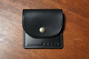 ヌメ革 本革製 シンプル スクエア型コインケース BC1 ブラック 黒 小銭入れ コインパース 財布 レザー 日本製 BOSSA ハンドメイド