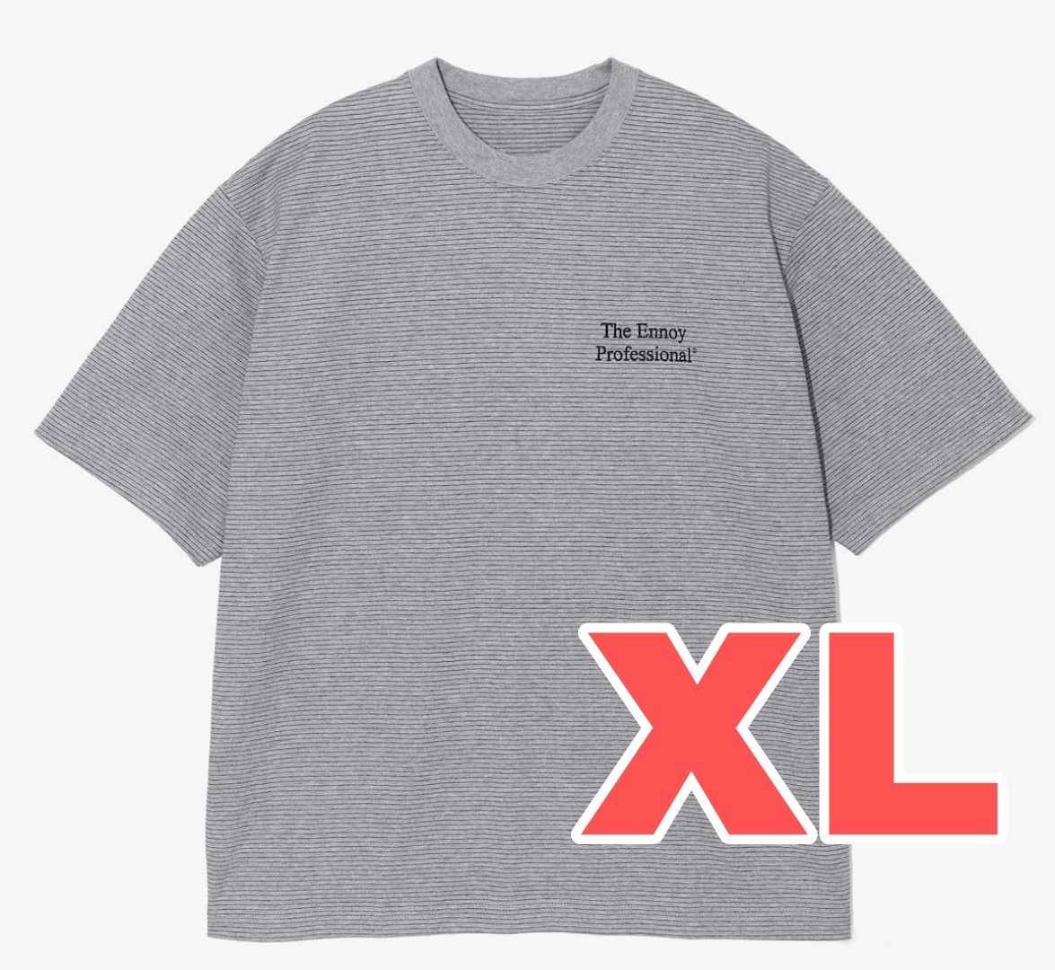 ennoy エンノイ ボーダー Tシャツ MINT × WHITE XL-