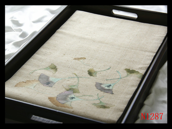 [N1287] Carefully selected masterpiece, pongee, hand-painted Yuzen dyed obi, ginkgo crest, sand color, rich in elegance, high-class art Nagoya obi ◇Inspection◇Kimono bag obi Nagoya obijime, band, Nagoya obi, Tailored