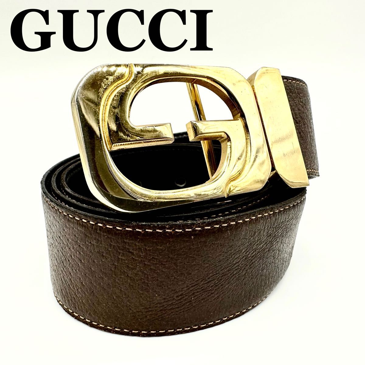 GUCCI グッチ ヴィンテージ ベルト ゴールド金具 GGベルト-