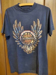 ハーレー　Tシャツ　古着　ヴィンテージ　黒　ハーレーダビットソン　バイカー　HARLEY-DAVIDSON