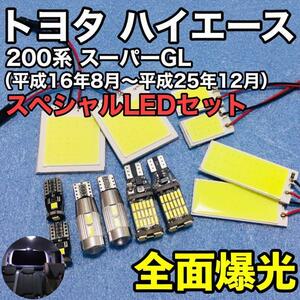 トヨタ ハイエース 200系 スーパーGL T10 LED COBパネル ルームランプ バックランプ 車幅灯 ナンバー灯 純正球交換用バルブ 12個セット