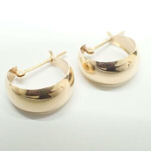 E812 earrings K18 shell circle hoop 1.7g