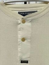 POLO SPORT ヘンリーネックカットソー　ロングTシャツ　長袖　クリーム色　ポロスポーツ 大きめサイズM 日本L ワークウエア_画像2