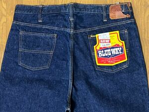 【新品】BLUE WAY デッドストック デニムパンツ/ｗ42/ｗ98/ブルーウェイ/昭和レトロ/ヴィンテージ/フレアジーンズ/インディゴデニム未洗い