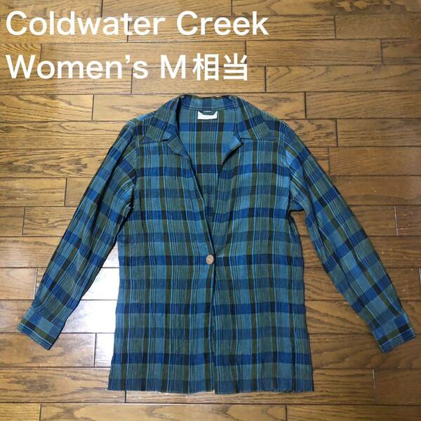 【送料無料】Coldwater Creek長袖シャツジャケット1ボタン　レディースMサイズ相当