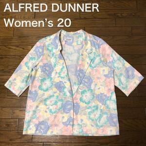 【送料無料】ALFRED DUNNER7分袖テーラードジャケット花柄総柄　レディース20サイズ