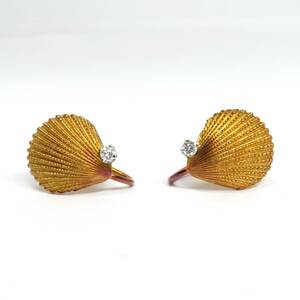  Tiffany shell 1PD earrings 750YG