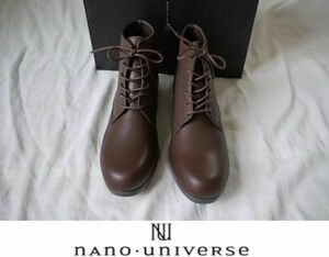 ★新品格安★nano・universe (ナノ・ユニバース) ★レザーショートブーツ★定価１万２９６０円★２６cm★ブラウン★