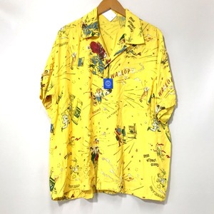 Porter Classic 落ちこぼれスパイ ALOHA SHIRT YELLOW アロハシャツ メンズ Sサイズ イエロー系 ポータークラシック トップス A2055◆