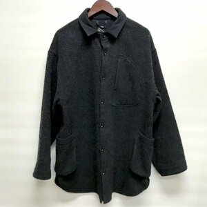 PORTER CLASSIC WOOL&GAUZE SHIRT JACKET ウール＆ガーゼ シャツ JKT メンズ サイズ2 ブラック系 ポータークラシック アウター A1417◆