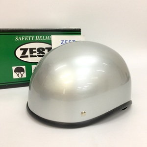 ZEST ZT-760 ハーフヘルメット 未使用 半ヘル 半帽 125cc以下用 原付 自転車 スケボー フリーサイズ シルバー ゼスト バイク用品 N18144H●