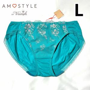 【新品】アモスタイル バイ トリンプ AMOSTYLE by Triumph レディース ショーツ 下着 インナー 花柄 フラワー グリーン 緑 L