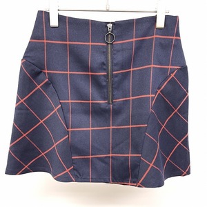  The * fifth lable [ new goods ]THE FIFTH LABEL ROSE BUD trapezoid skirt check lining less S navy × orange brown group navy blue lady's 