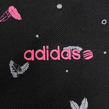 adidas NEO ポロシャツ 半袖 リーフ×ドット 植物柄プリント 鹿の子 綿100% L ピンク ピンク×ブラック×グレー メンズ(レディース？)_画像4