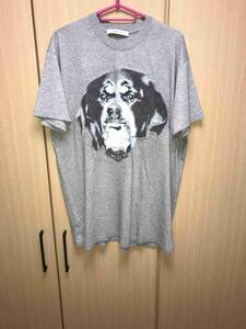 正規 16SS GIVENCHY ジバンシー ジバンシィ Riccardo Tisci リカルド ティッシ ロットワイラー アップリケ Ｔシャツ 灰 XXS 16S7317651