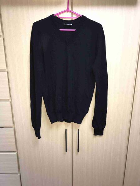 正規 Dior Homme ディオールオム KRIS VAN ASSCHE クリスヴァンアッシュ Bee 蜂 刺繍 Vネック ニット 黒 XS PI3461570016