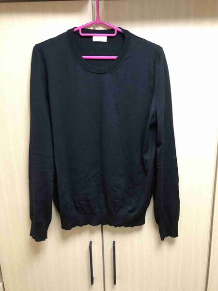 正規 13SS SAINT LAURENT PARIS サンローランパリ Hedi Slimane エディスリマン クルーネック ニット 黒 S 313839 Y1AHK