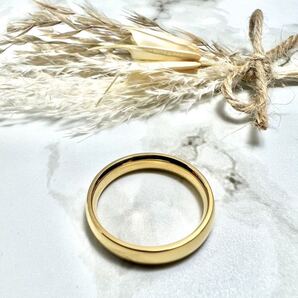 指輪 24号 サージカルステンレス リング 甲丸 鏡面仕上げ 光沢 ゴールド メンズ レディース プレゼント シンプル アレルギーOK