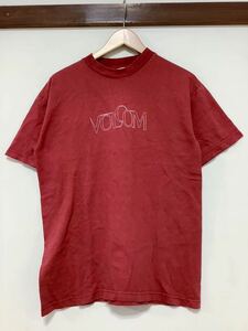 ろ1197 VOLCOM ボルコム プリントTシャツ 半袖Tシャツ M ダークレッド