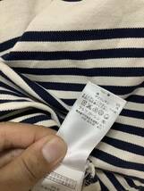 ゆ1126 RALPH LAUREN ラルフローレン ボーダー 半袖ポロシャツ S レディース ナチュラル/ネイビー ストレッチ入り_画像4