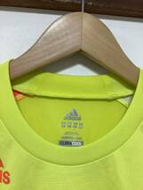 ら1125 adidas アディダス メッシュTシャツ 半袖Tシャツ S ドライ 速乾 climacool イエロー/蛍光オレンジ/ホワイト_画像3