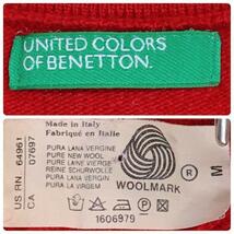 M23-15 ユナイテッドカラーオブベネトン UNITED COLORS OF BENETTON カーディガン ニット フラワー刺繍 レッド レディース Mサイズ_画像9