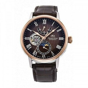  Orient Star ORIENT STAR механический moon phase prestige магазин ограничение RK-AY0105Y Brown циферблат новый товар наручные часы мужской 