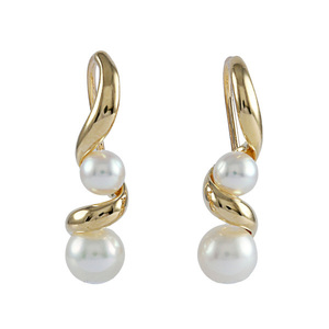  Mikimoto K18YG yellow gold earrings used 