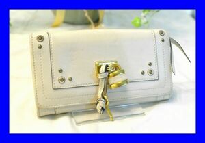 ○中古 クロエ Chloe パディントン カーフ 長財布 W0119