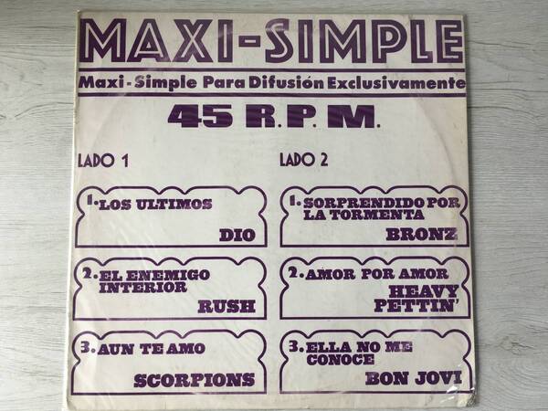 MAXI-SIMPLE ブラジル盤 PROMO DIO RUSH SCORPIONS BRONZ HEAVY PETTIN' BON JOVI
