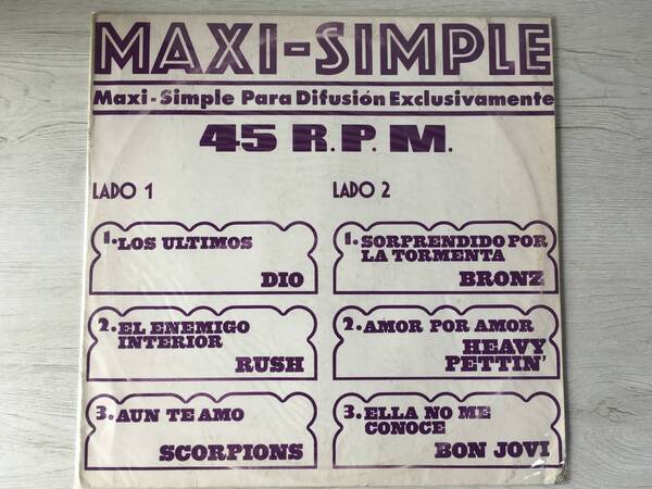 MAXI-SIMPLE ブラジル盤　PROMO DIO RUSH SCORPIONS BRONZ HEAVY PETTIN' BON JOVI