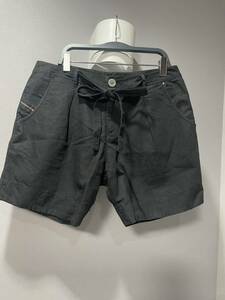  diesel diesel short bread trousers pants Logo black black lady's 